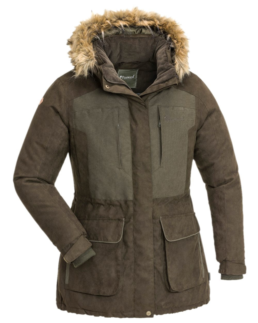 Suede Brown Coloured Pinewood Womens Smaland Abisko 2.0 Hunting Jacket on white background