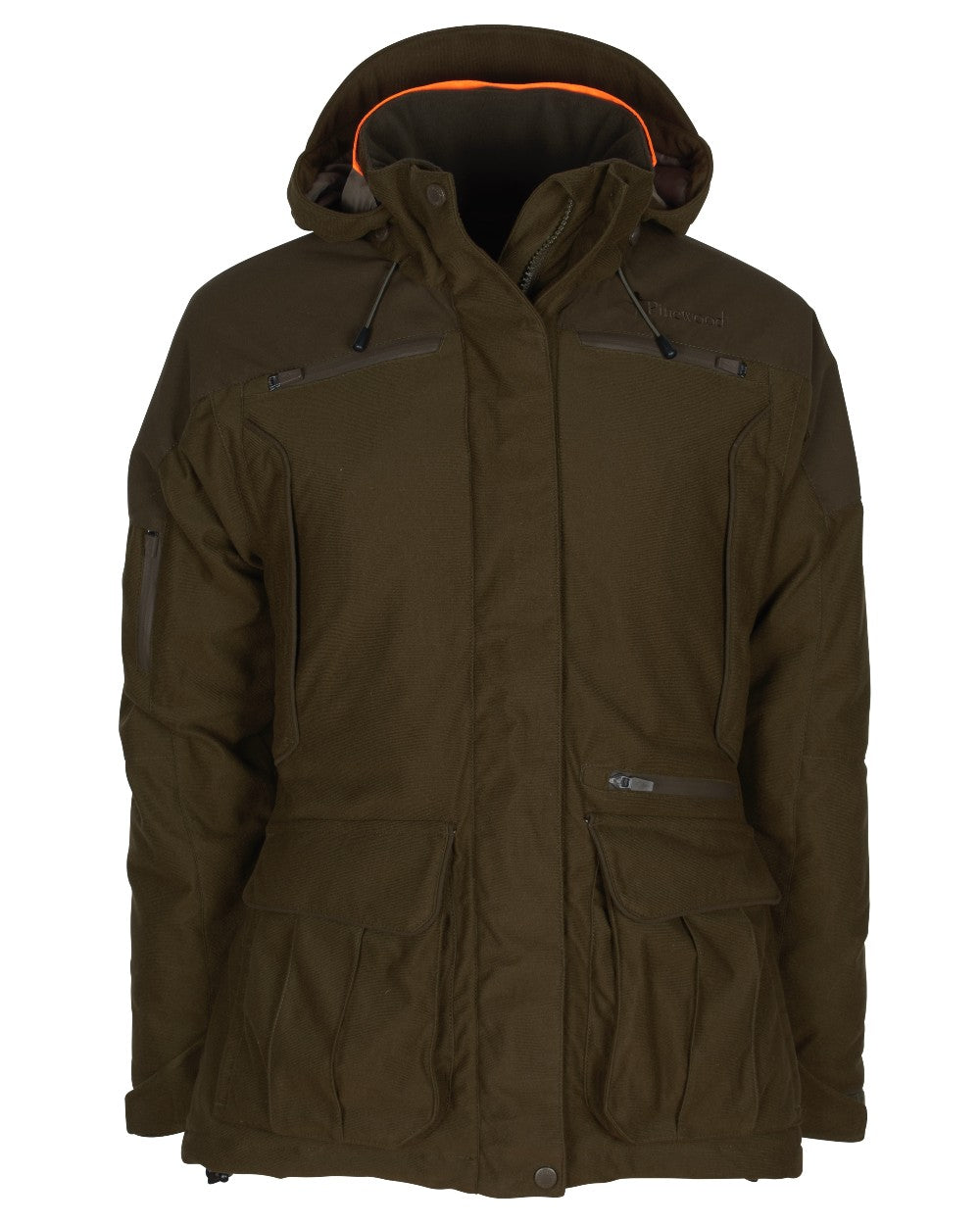 Hunting Green coloured Pinewood Womens Smaland Forest Padded Jacket on white background