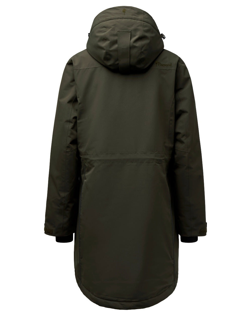 Moss Green coloured Pinewood Womens Wilda Padded Parka on white background