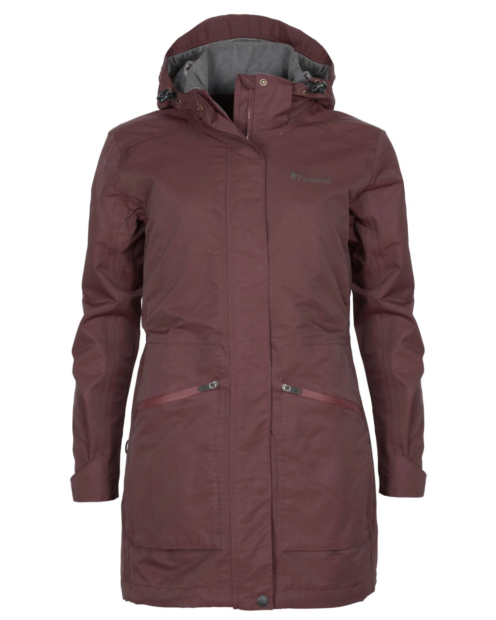 Earth Plum coloured Pinewood Womens Wilda Parka on white background