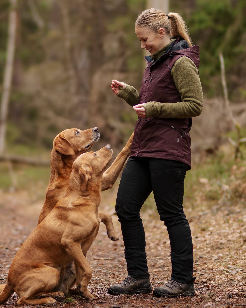 Black Coloured Pinewood Womens Wilda Stretch Shell Trousers on outdoor background