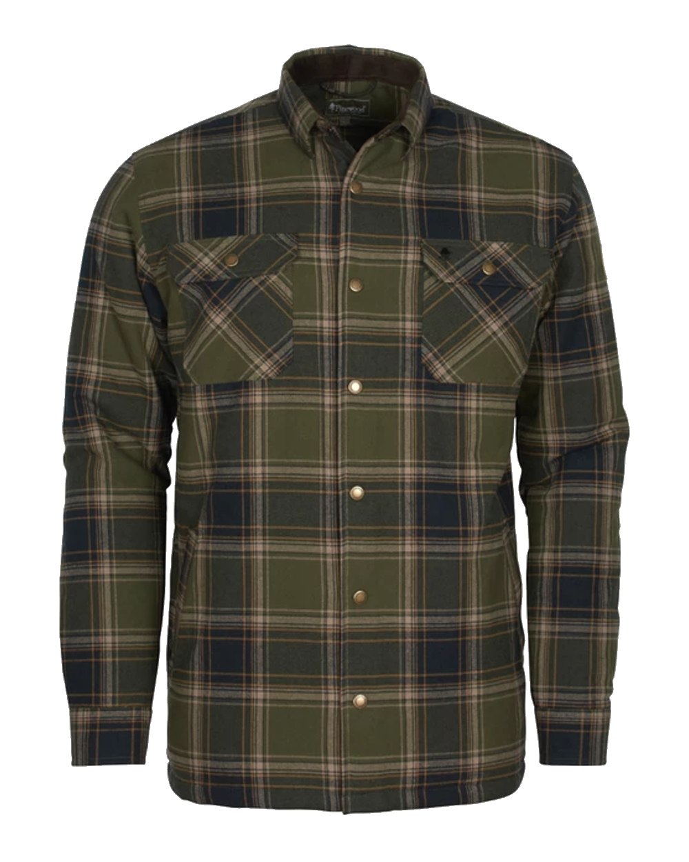 Pinewood Finnveden Check Padded Overshirt in Moss Green/Black