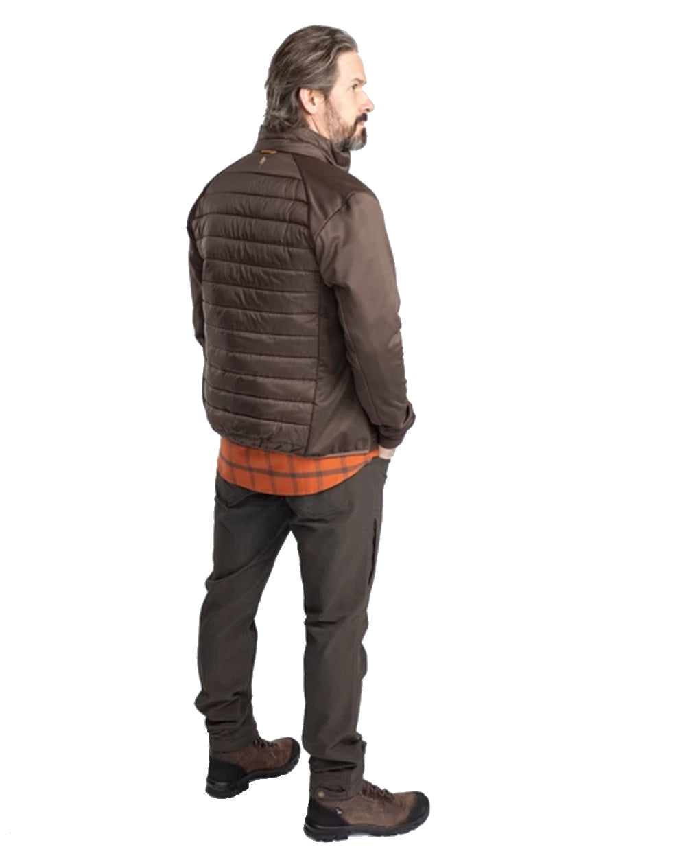 Pinewood Mens Finnveden Hybrid Power Fleece Jacket in Dusty Brown
