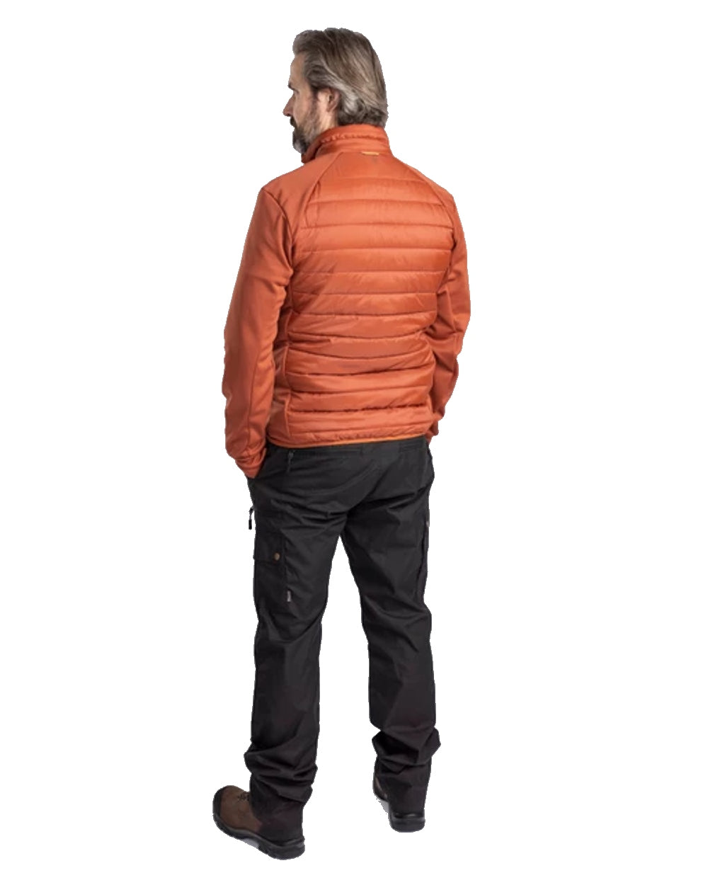 Pinewood Mens Finnveden Hybrid Power Fleece Jacket in Terracotta