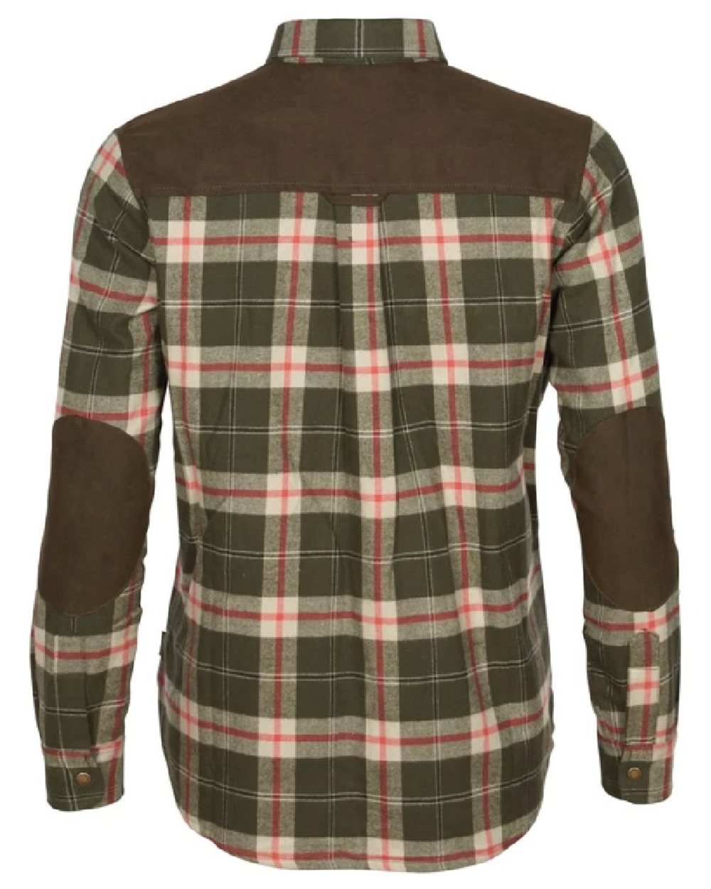 Dark Green Red coloured Pinewood Womens Douglas Shirt on white background