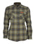 Pinewood Womens Douglas Shirt in Hunting Olive/Light Khaki #colour_hunting-olive-light-khaki