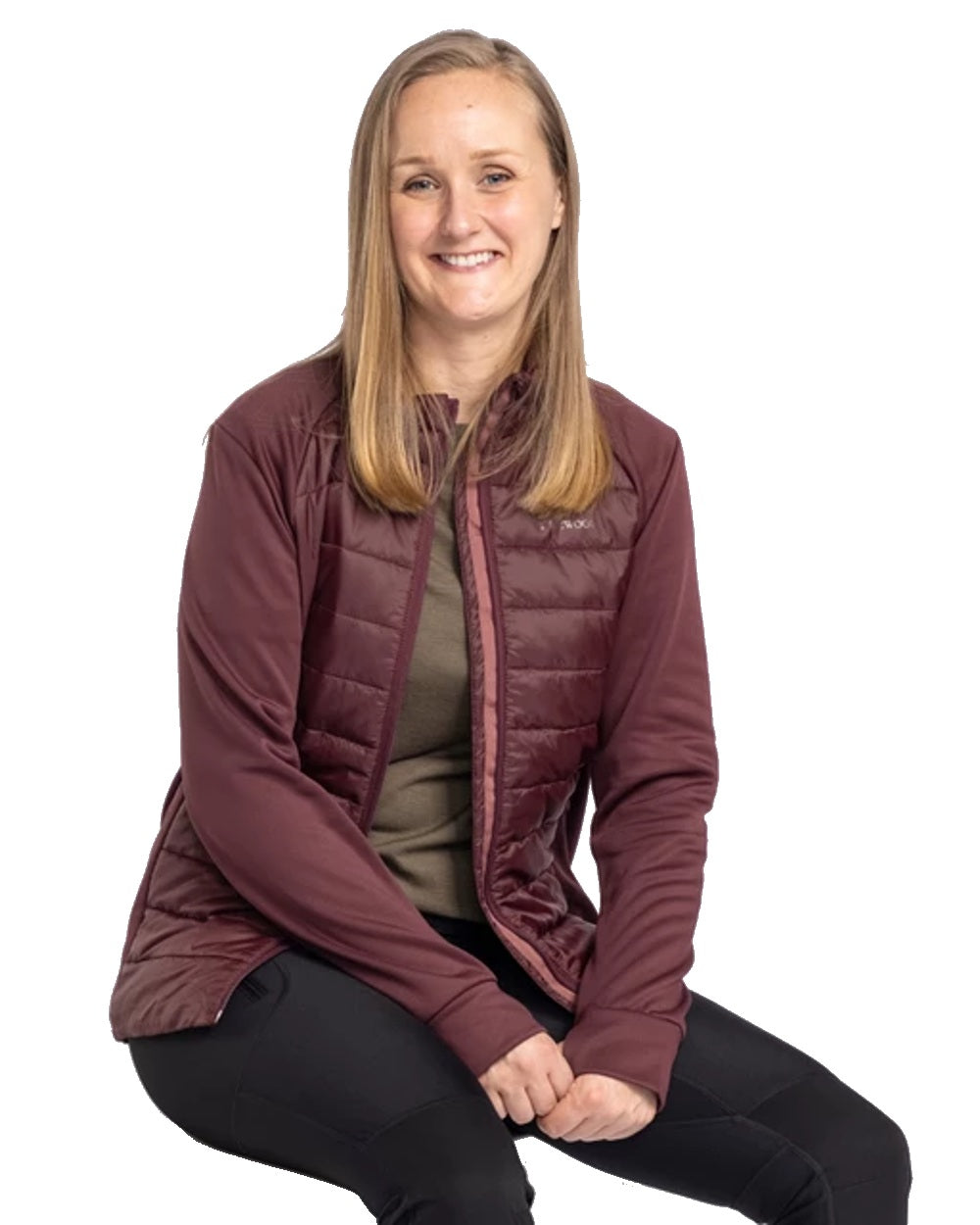 Pinewood Womens Finnveden Hybrid Power Fleece Jacket in Earth Plum