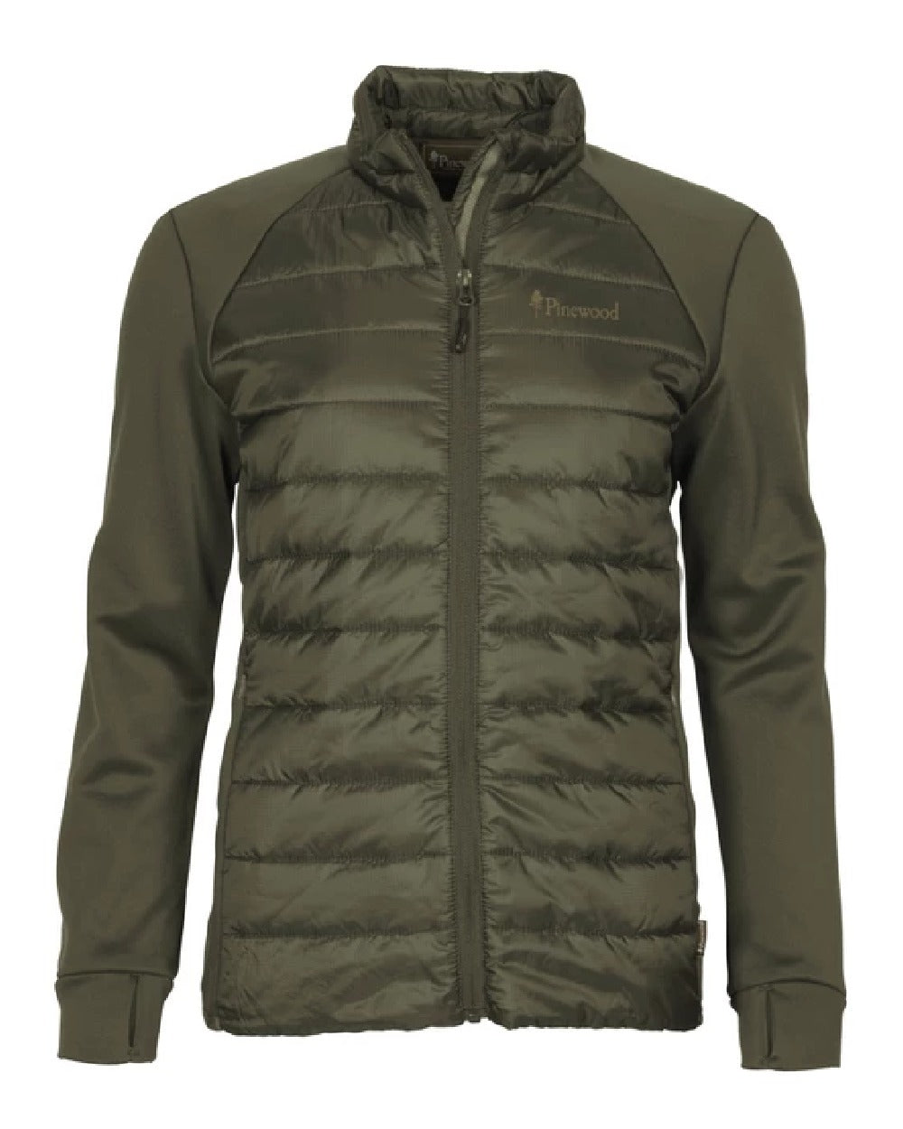 Pinewood Womens Finnveden Hybrid Power Fleece Jacket in Olive