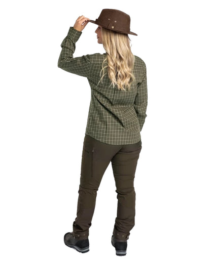 Pinewood Womens Nydala Grouse Shirt in Moss Green