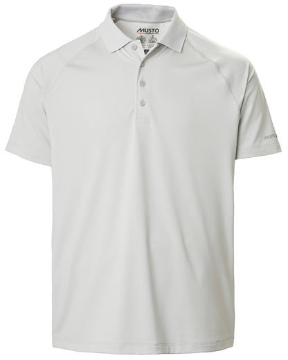 Platinum Coloured Musto Mens Evolution Sunblock Short Sleeve Polo Shirt 2.0 On A White Background 