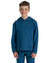 Poseidon Blue Coloured Craghoppers Childrens NosiLife Baylor Hooded Top On A White Background #colour_poseidon-blue