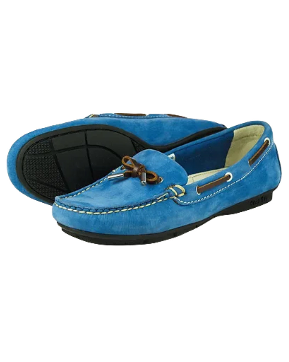 Powder Blue Coloured Orca Bay Ballena Womens Loafers On A White Background 