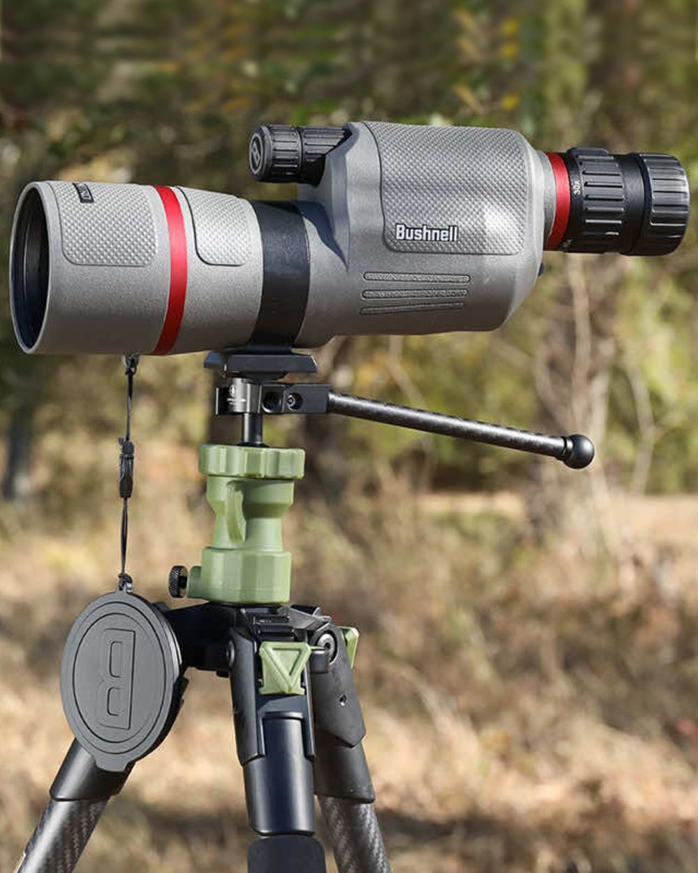 Primos Edge Carbon Fiber Tripod Shooting Stick On Outdoor Background