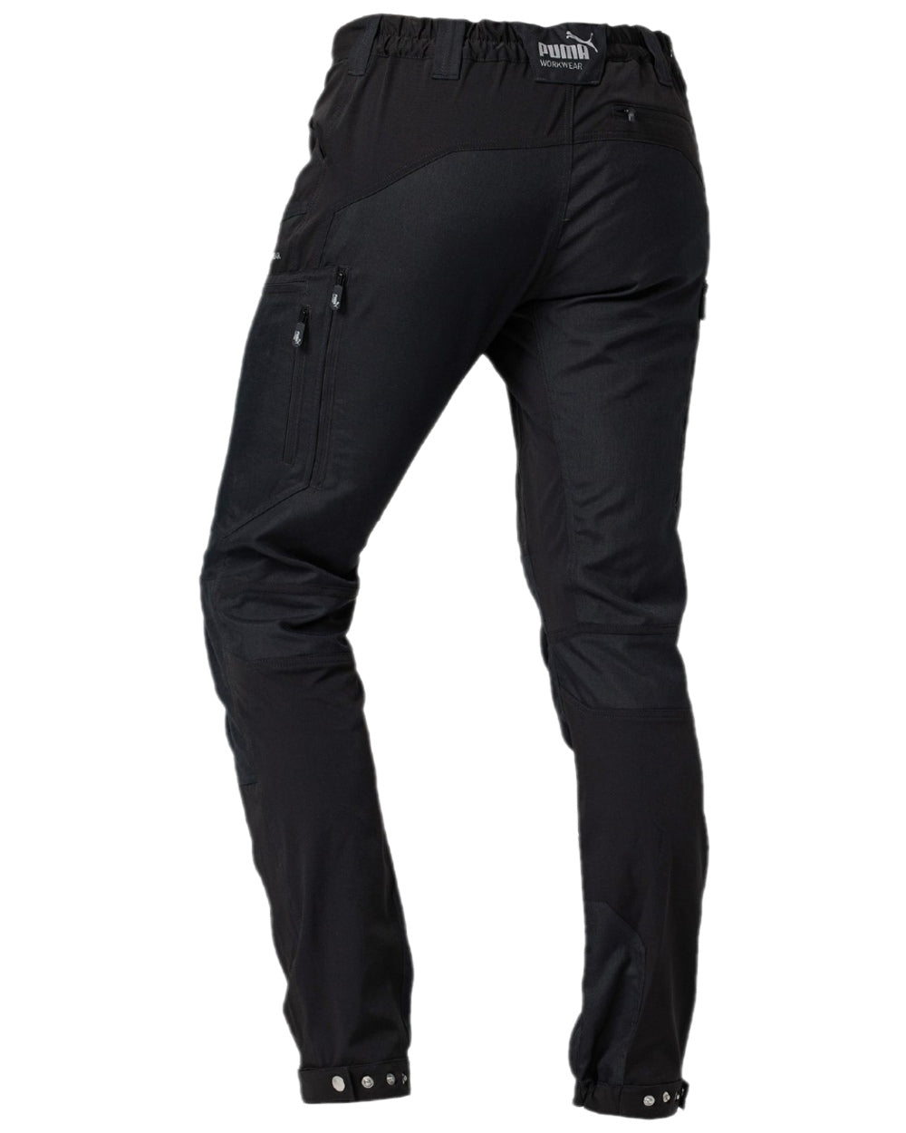 Black Anthracite Coloured Puma Workwear Mens Pro One Premium Outdoor Work Trousers on white background