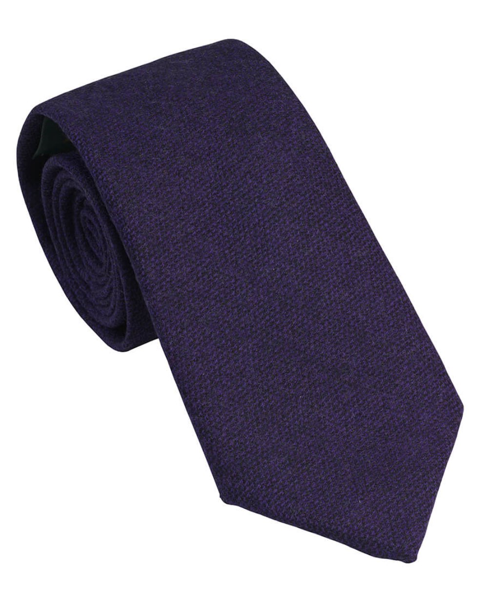 Purple Coloured Laksen Celtic Tweed Tie On A White Background 