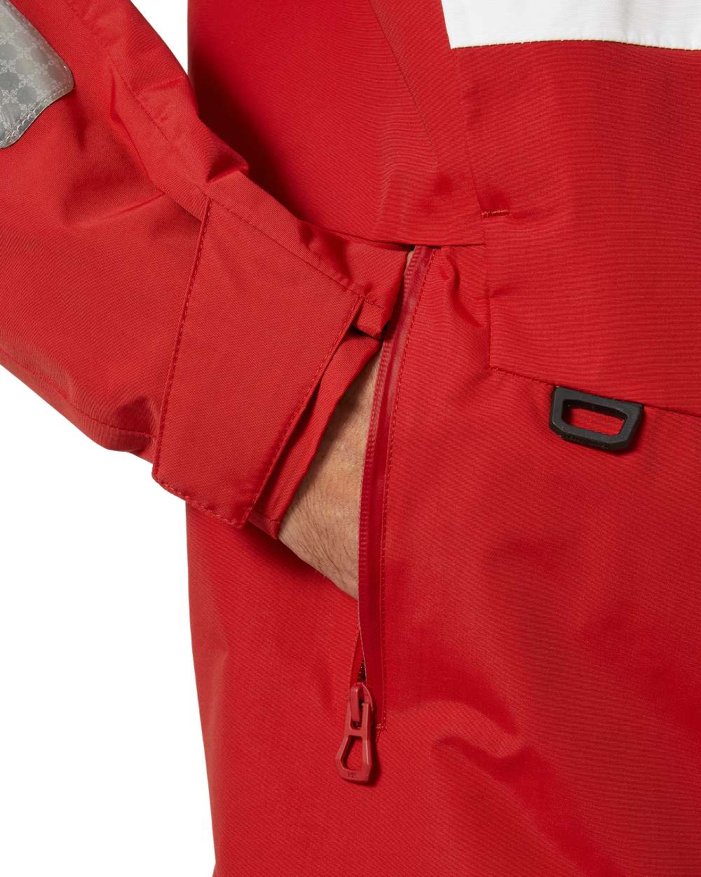 Red coloured Helly Hansen Mens Salt Original Sailing Jacket on white background