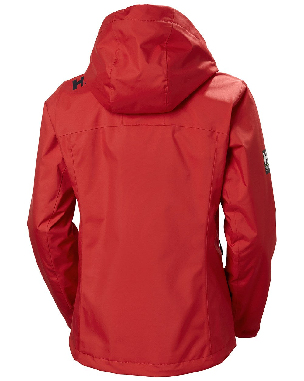 Red Coloured Helly Hansen Womens Crew Hooded Midlayer Sailing Jacket 2.0 On A White Background