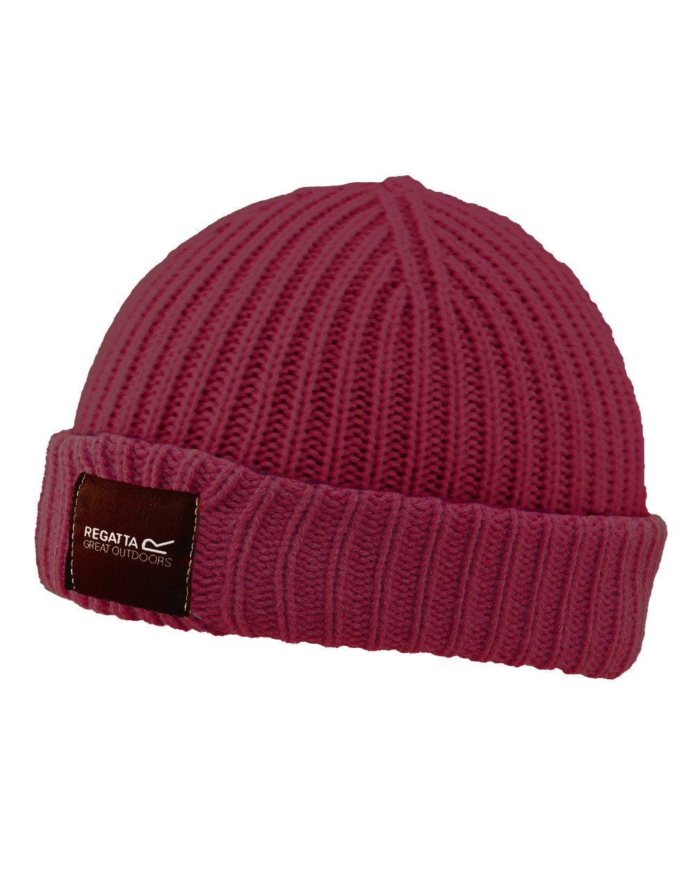 Dark Pimento Coloured Regatta Childrens Connora Fisherman Beanie on white background