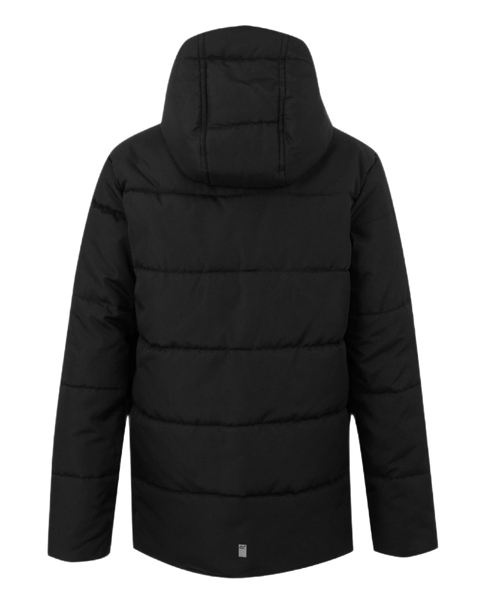 Black Coloured Regatta Childrens Halkner Quilted Jacket on white background