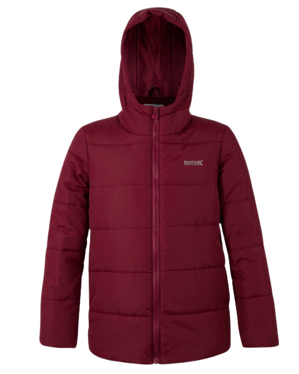 Dark Pimento Coloured Regatta Childrens Halkner Quilted Jacket on white background