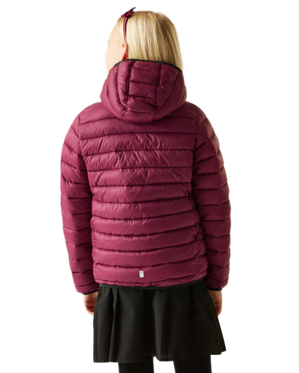 Dark Pimento Coloured Regatta Childrens Hooded Marizion Padded Jacket on white background