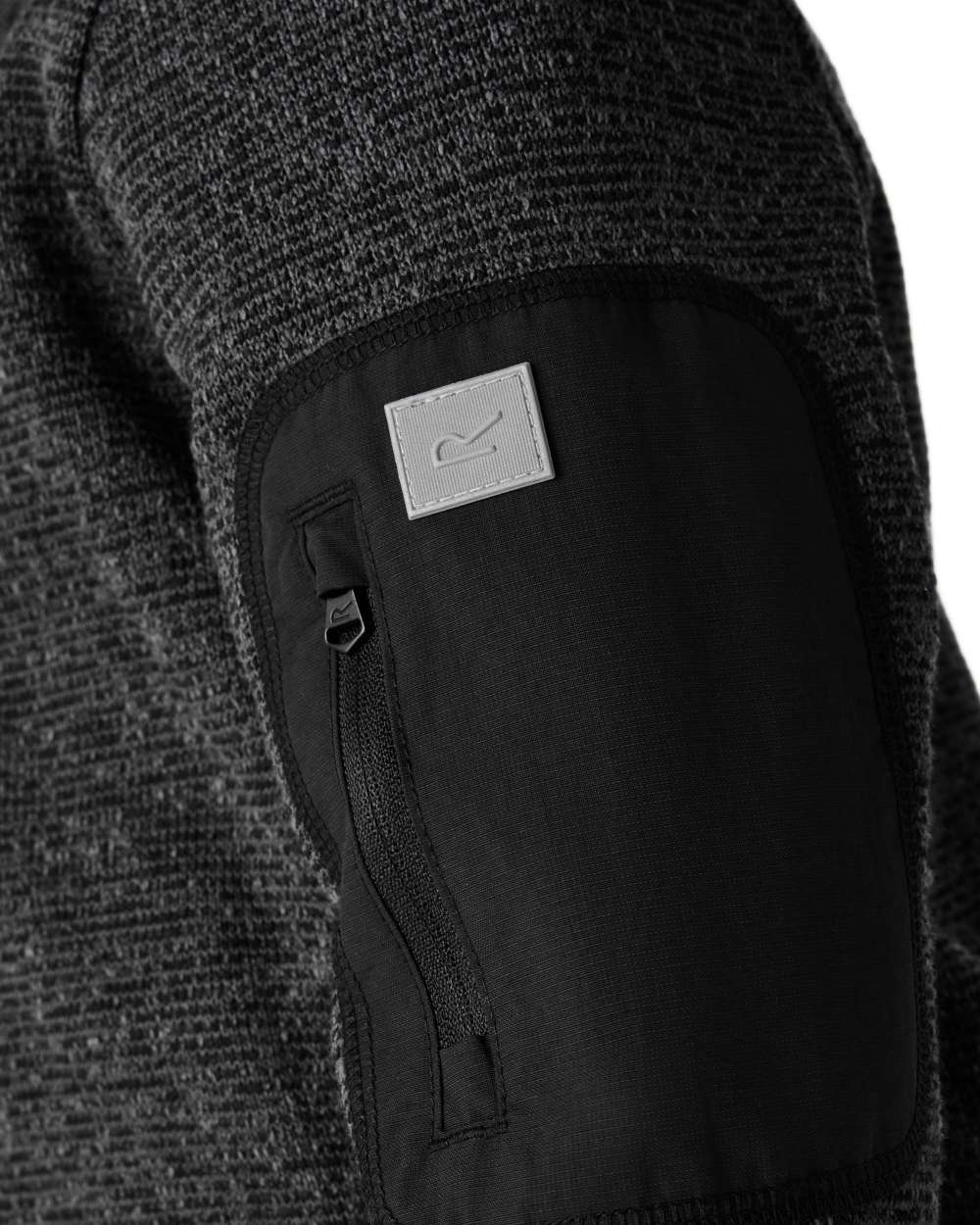 Black Coloured Regatta Childrens Junior Newhill Full Zip Fleece Jacket on white background