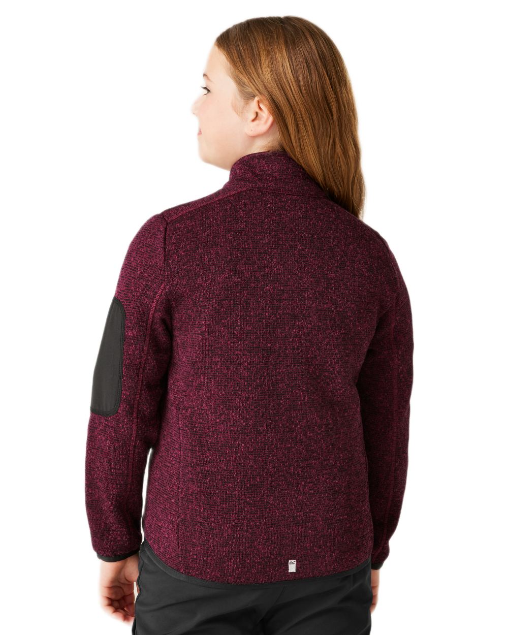 Dark Pimento Coloured Regatta Childrens Junior Newhill Full Zip Fleece Jacket on white background