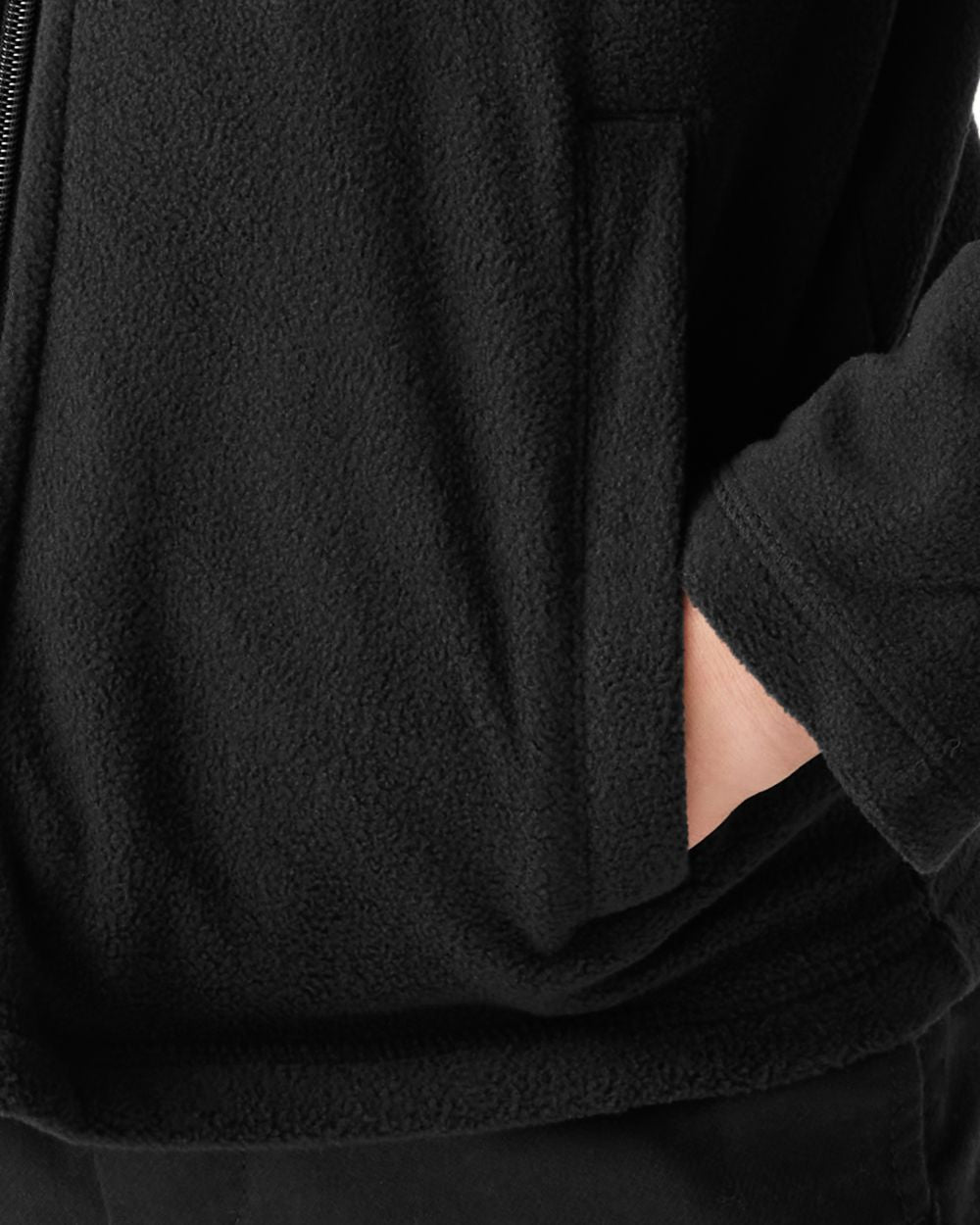 Black Coloured Regatta Childrens King II Full Zip Fleece Jacket on white background