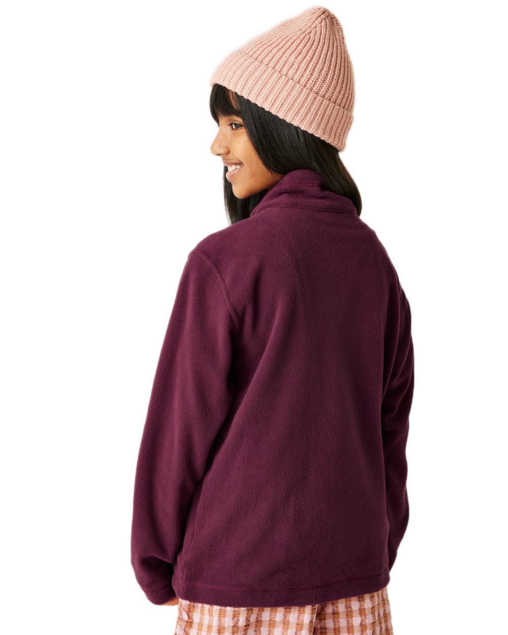 Fig Purple Coloured Regatta Childrens King II Full Zip Fleece Jacket on white background