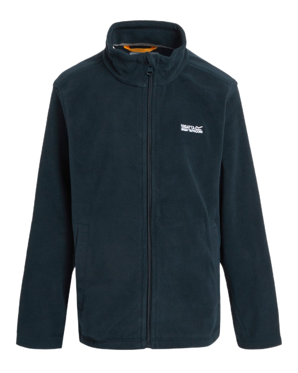 Navy Blue Coloured Regatta Childrens King II Full Zip Fleece Jacket on white background