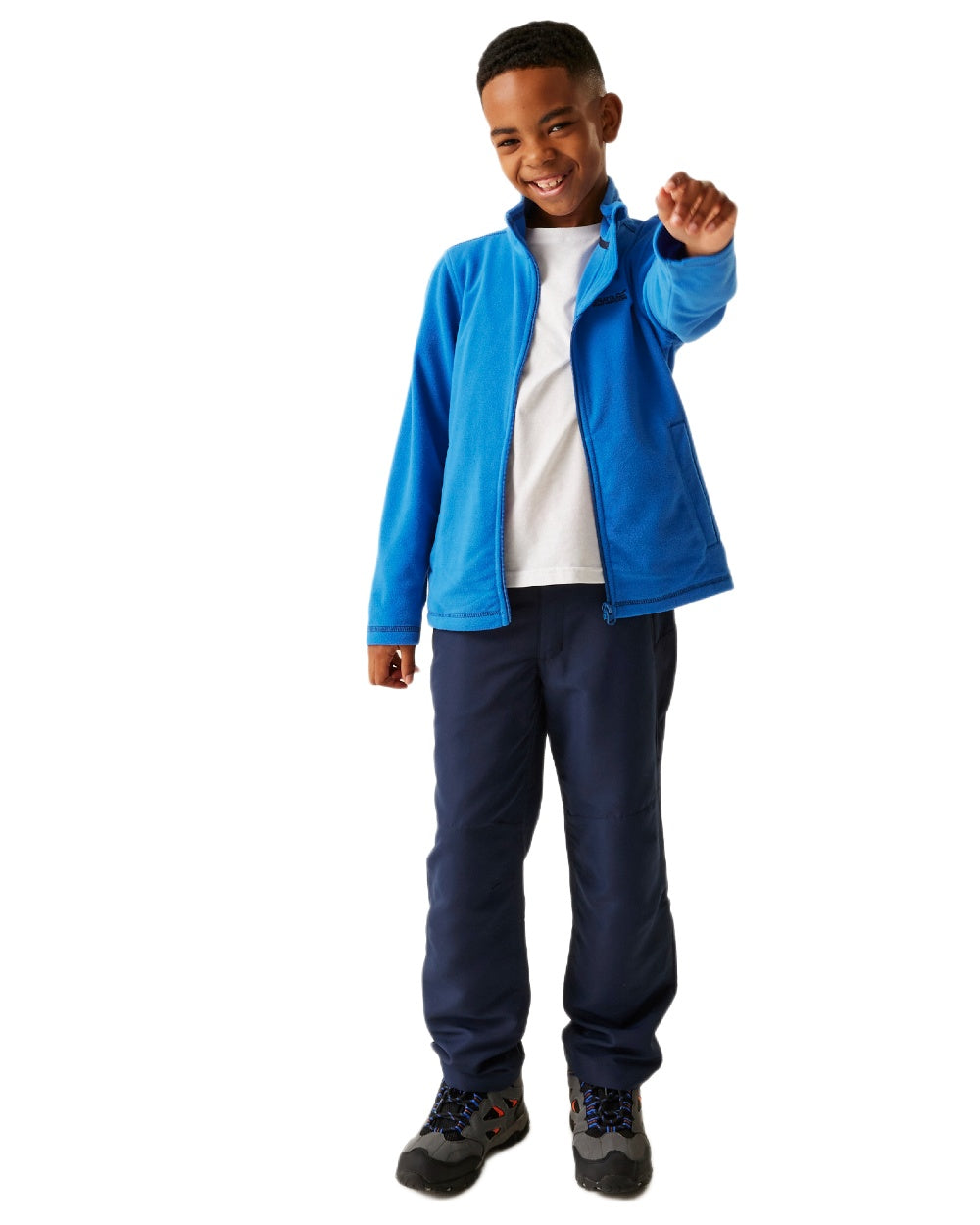 Oxford Blue Navy Coloured Regatta Childrens King II Full Zip Fleece Jacket on white background