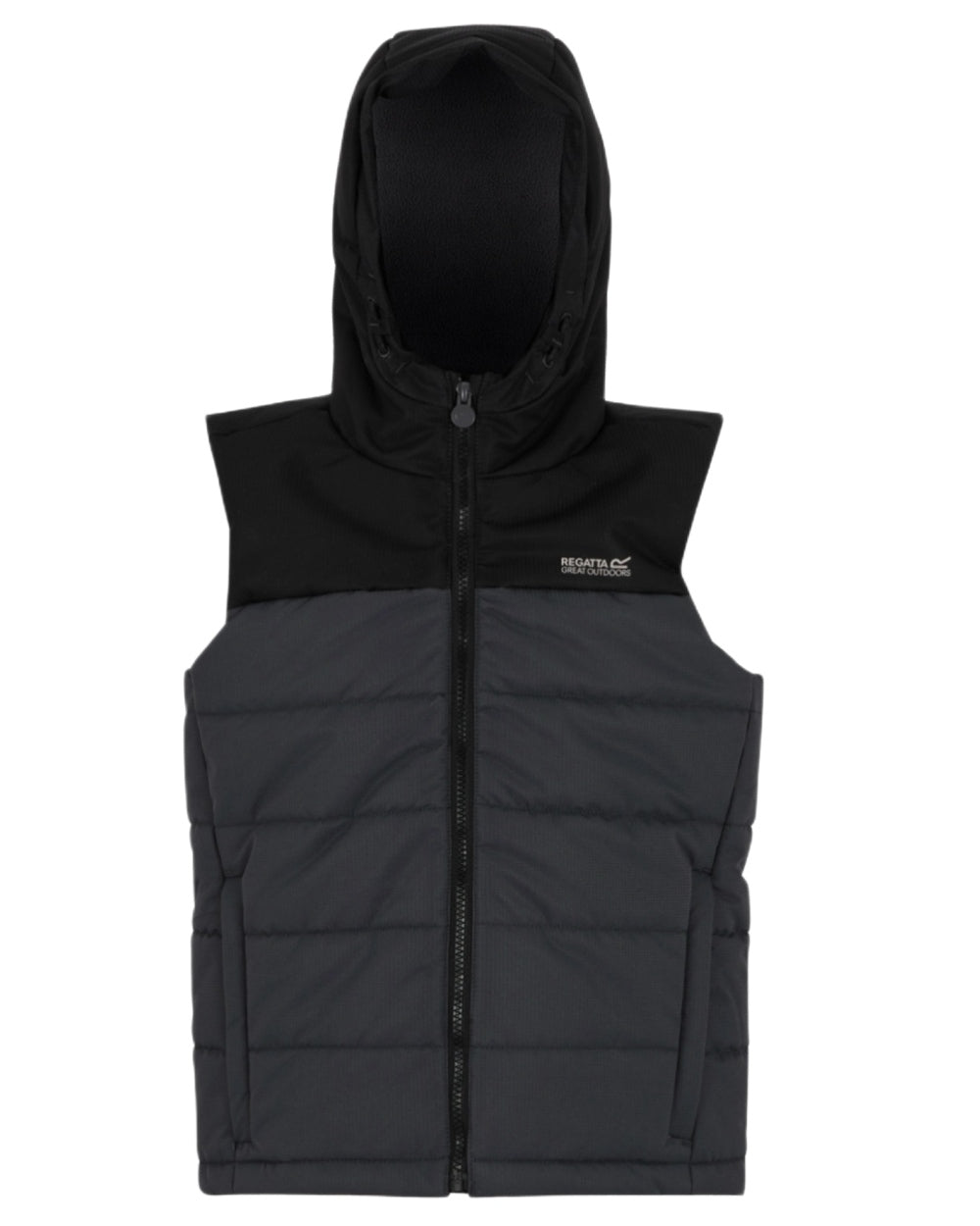 Black Sealgrey Coloured Regatta Childrens Lofthouse Bodywarmer Gilet on white background