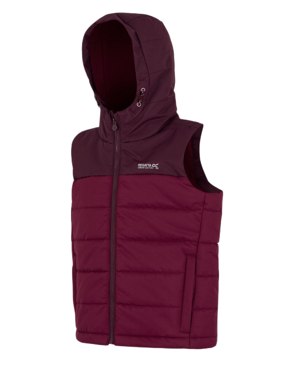 Fig Dark Pimento Coloured Regatta Childrens Lofthouse Bodywarmer Gilet on white background