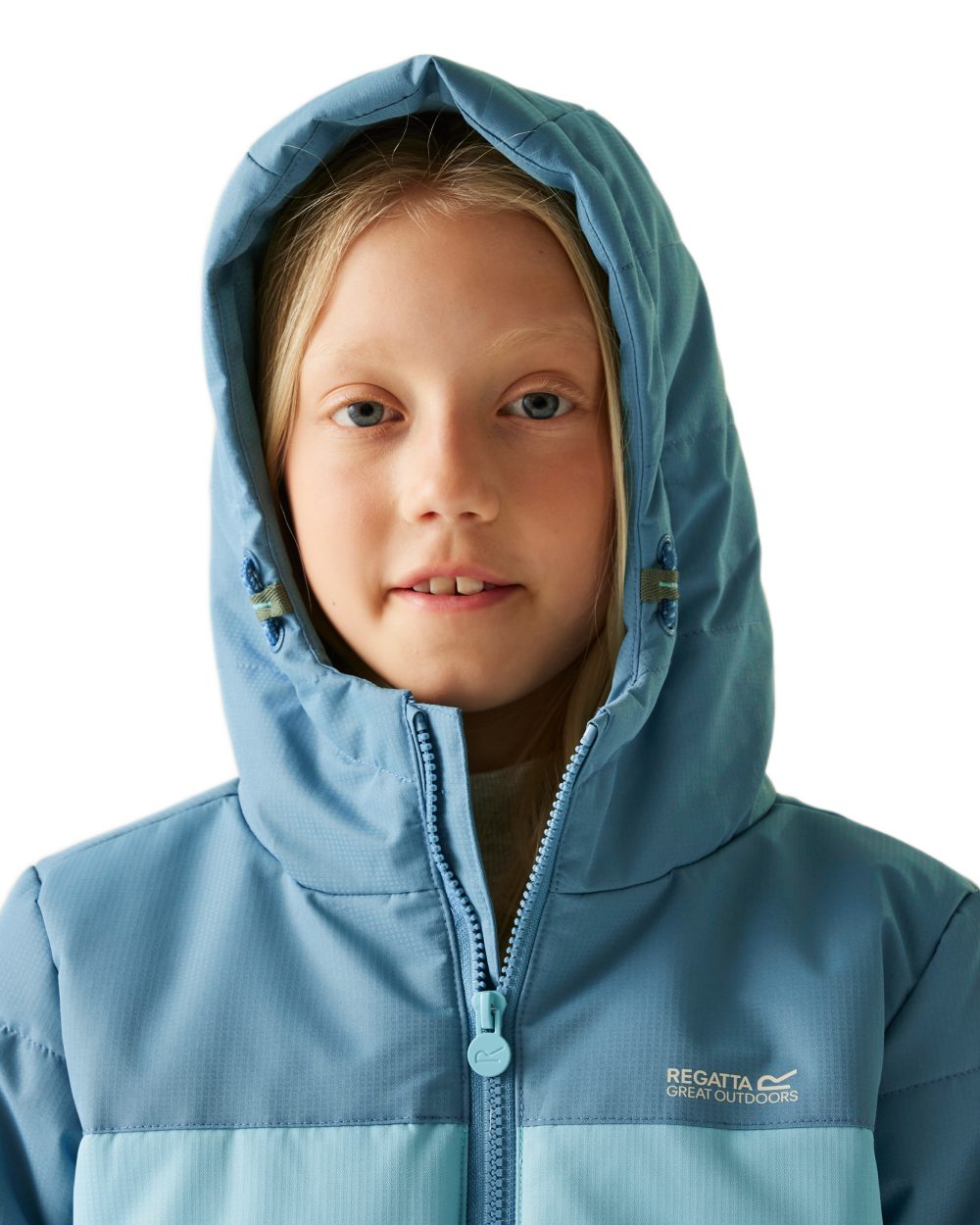 Storm Blue Nordic Blue Coloured Regatta Childrens Lofthouse Insulated Jacket on white background