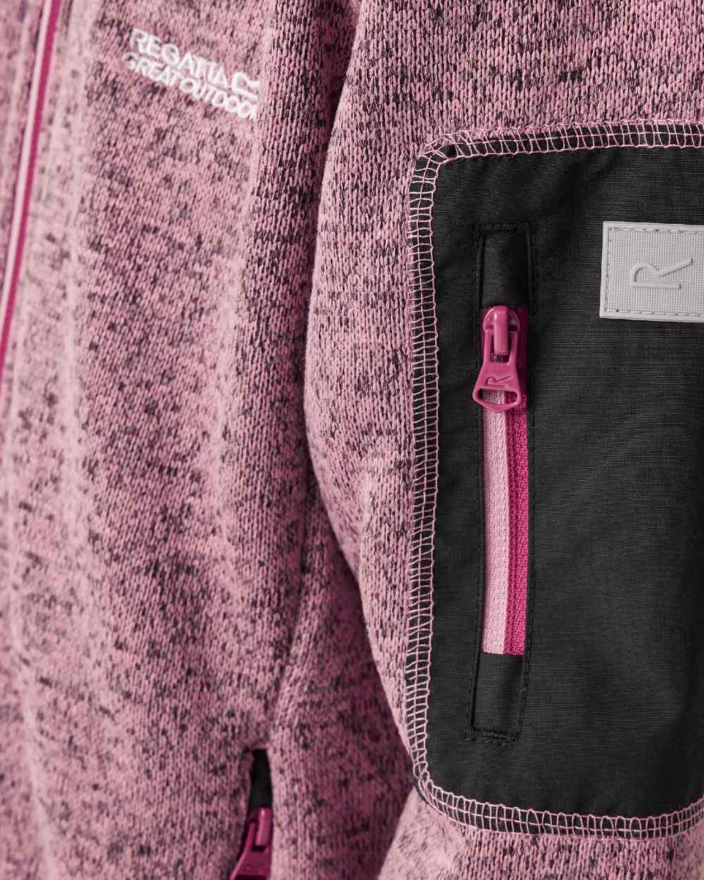 Lilas Beaujolais Coloured Regatta Childrens Newhill Full Zip Fleece Jacket on white background