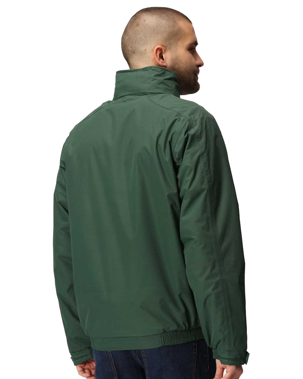 Dark Green Dark Grey coloured Regatta Dover Fleece Lined Bomber Jacket on white background