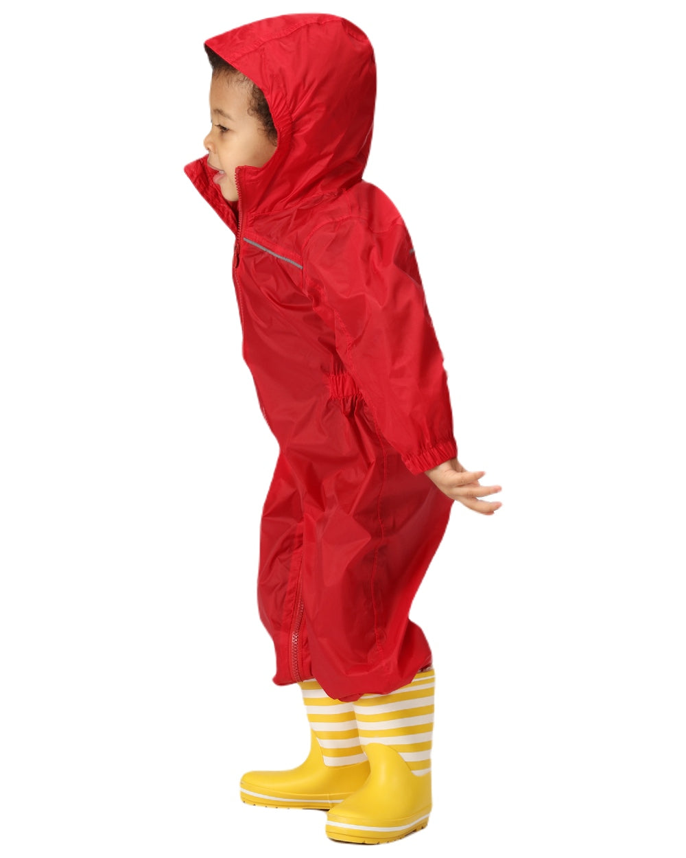 Classic Red coloured Regatta Kids Breathable Paddle Rain Suit on white background