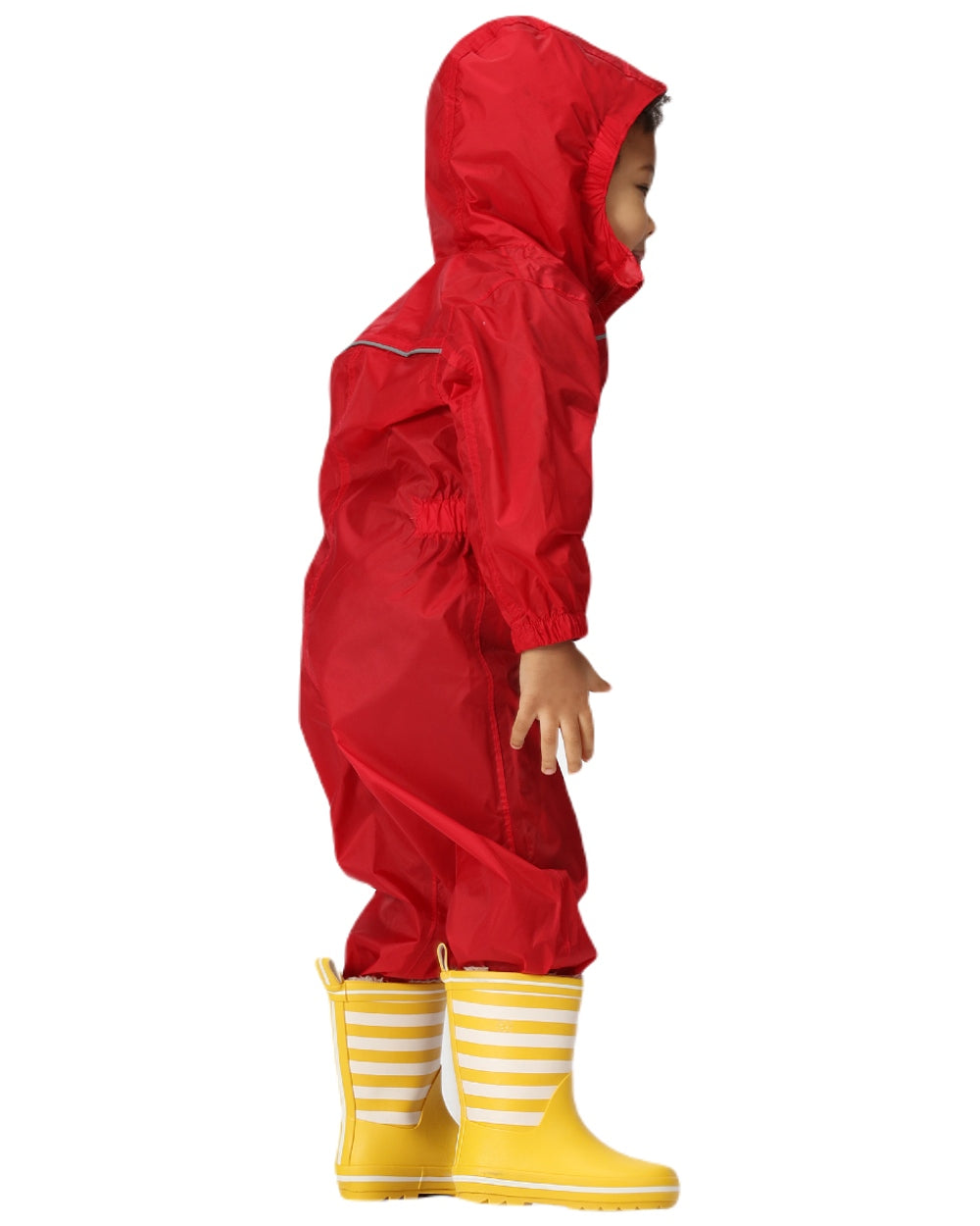 Classic Red coloured Regatta Kids Breathable Paddle Rain Suit on white background