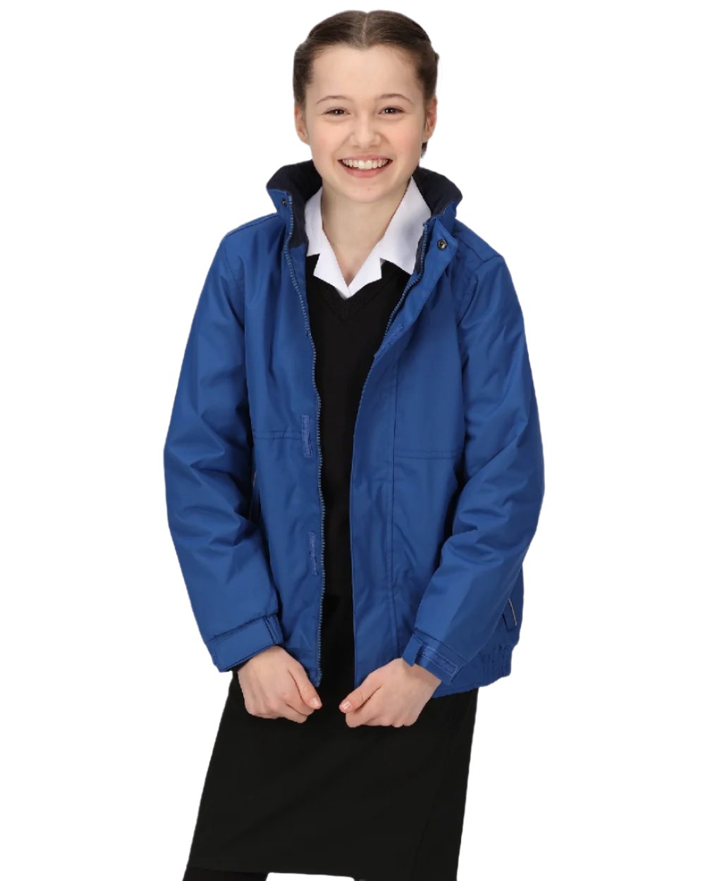 Royal Blue Navy coloured Regatta Kids Dover Fleece Lined Jacket on white background