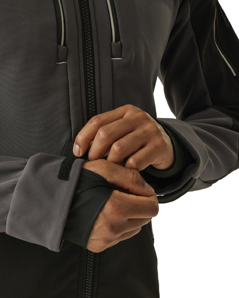 Slate Grey Black coloured Regatta Mens 4Tex Stretch 3 Layer Softshell Jacket on white background