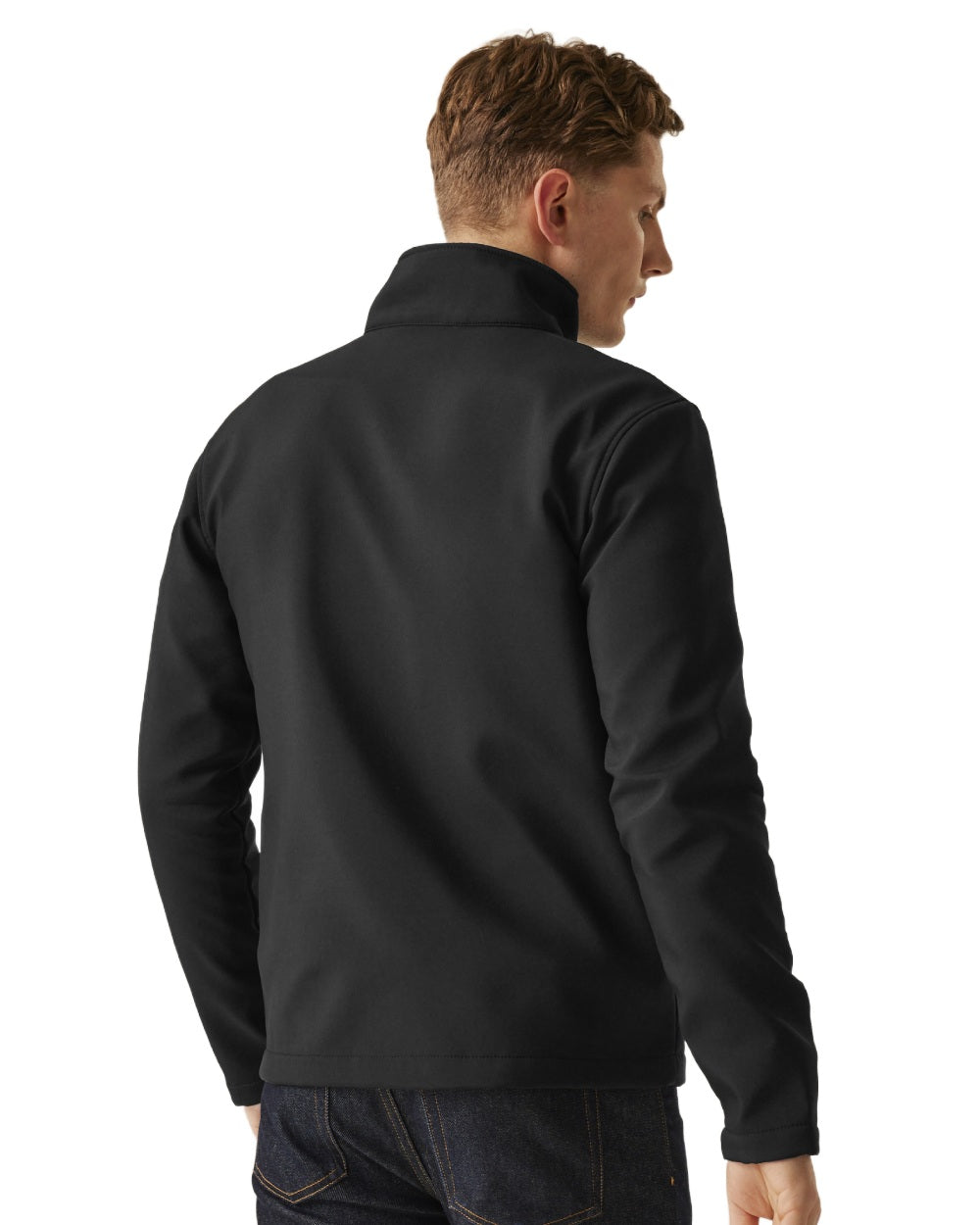 Black Classic Red coloured Regatta Mens Ablaze Printable Softshell Jacket on white background