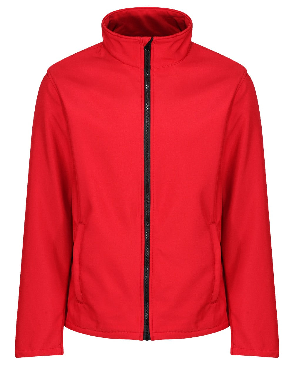 Classic Red Black coloured Regatta Mens Ablaze Printable Softshell Jacket on white background