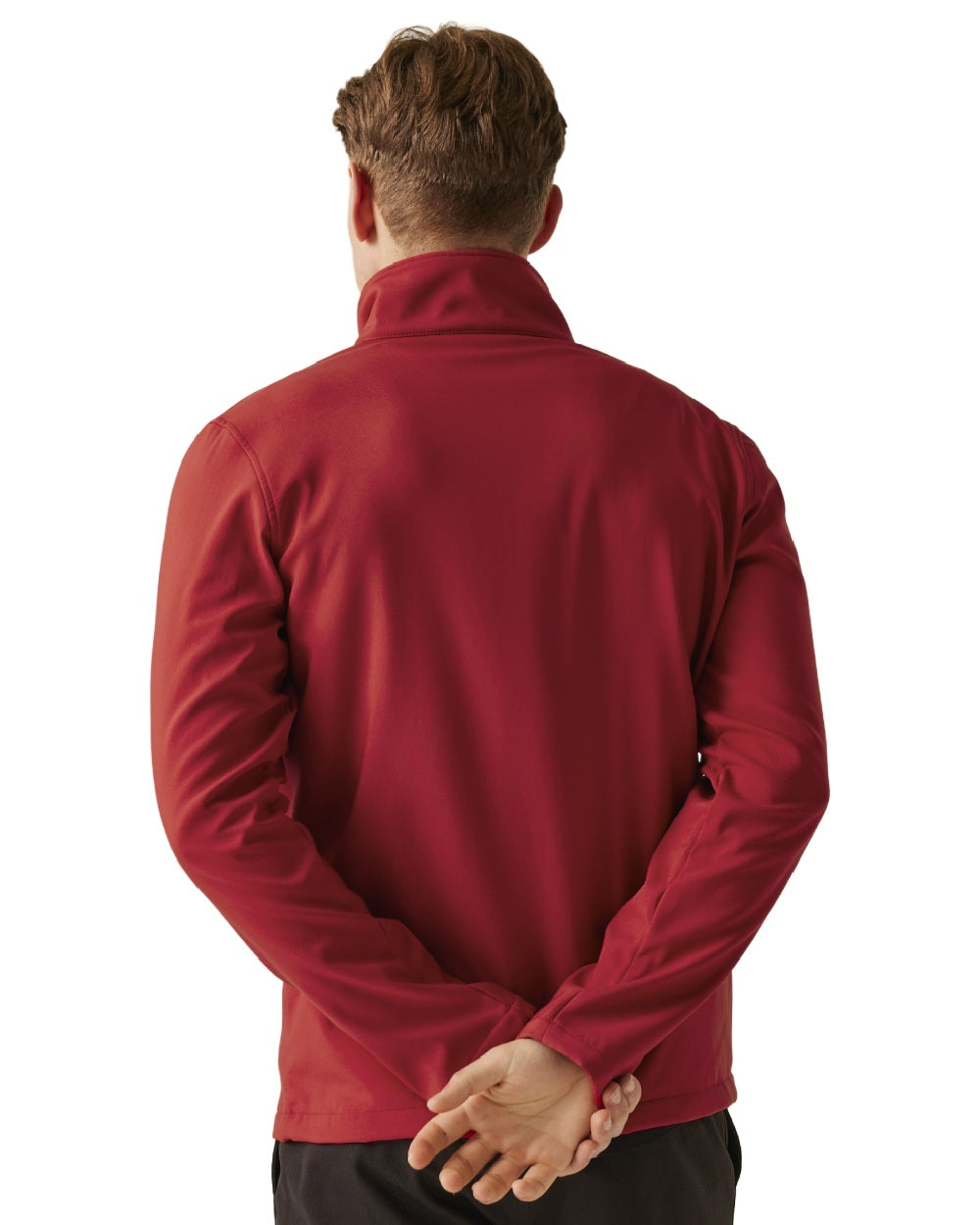Classic Red Black coloured Regatta Mens Ablaze Printable Softshell Jacket on white background