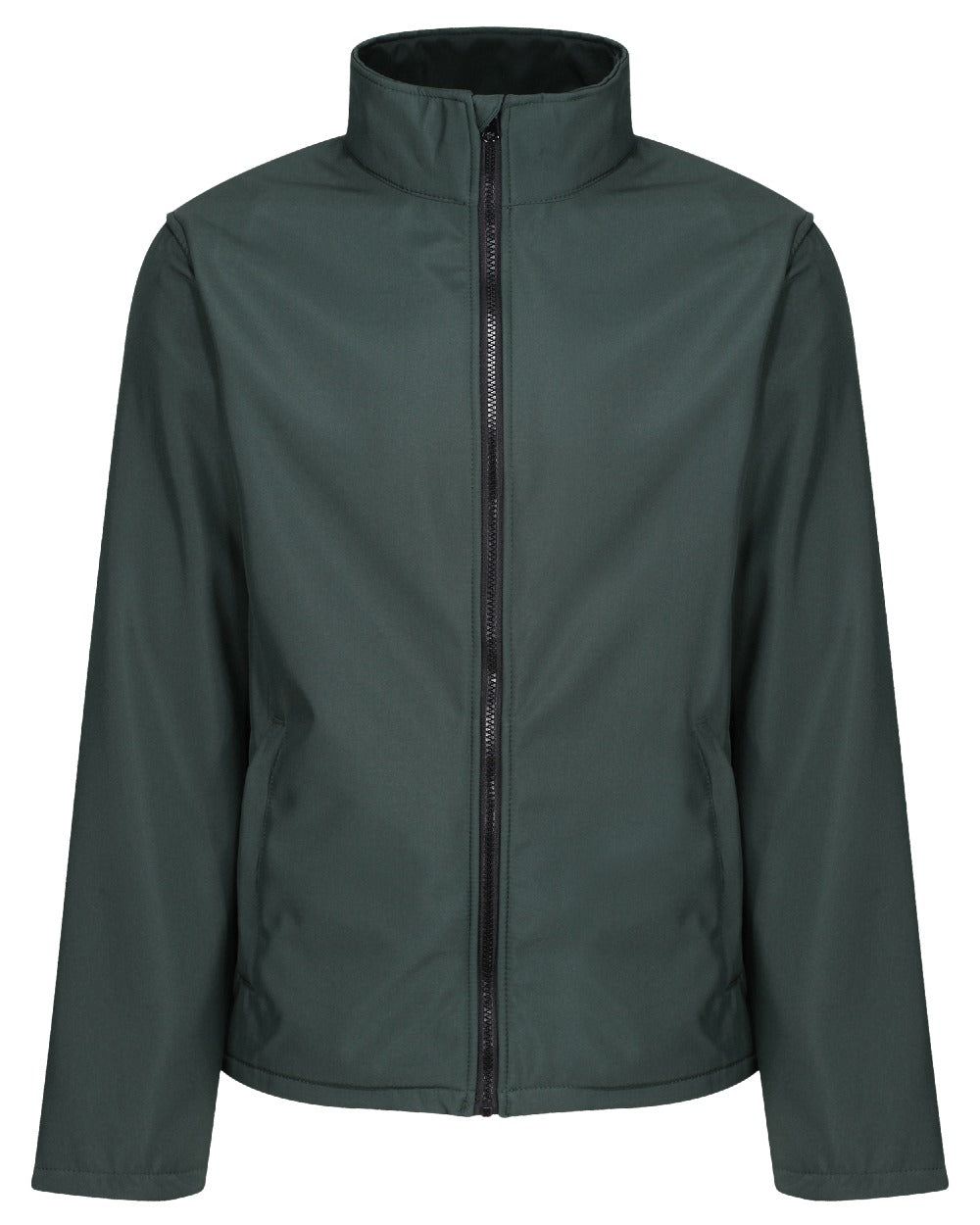 Dark Spruce Black coloured Regatta Mens Ablaze Printable Softshell Jacket on white background