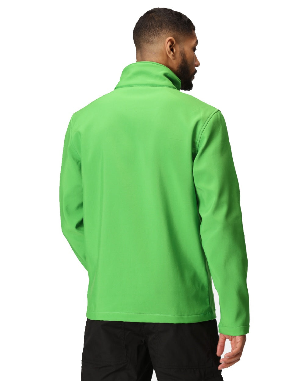 Extreme Green Black coloured Regatta Mens Ablaze Printable Softshell Jacket on white background