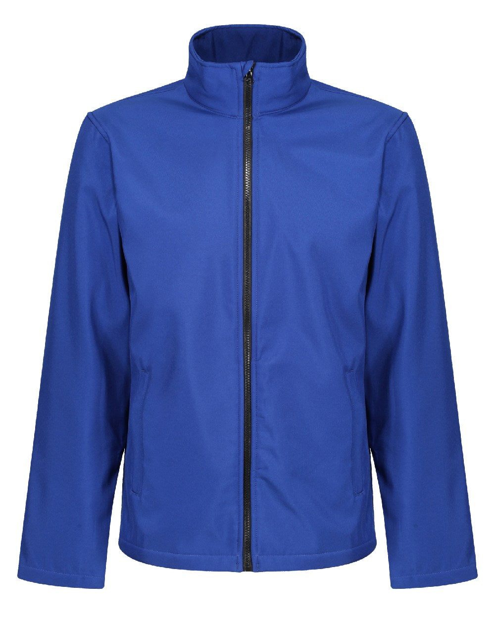 New Royal Black coloured Regatta Mens Ablaze Printable Softshell Jacket on white background
