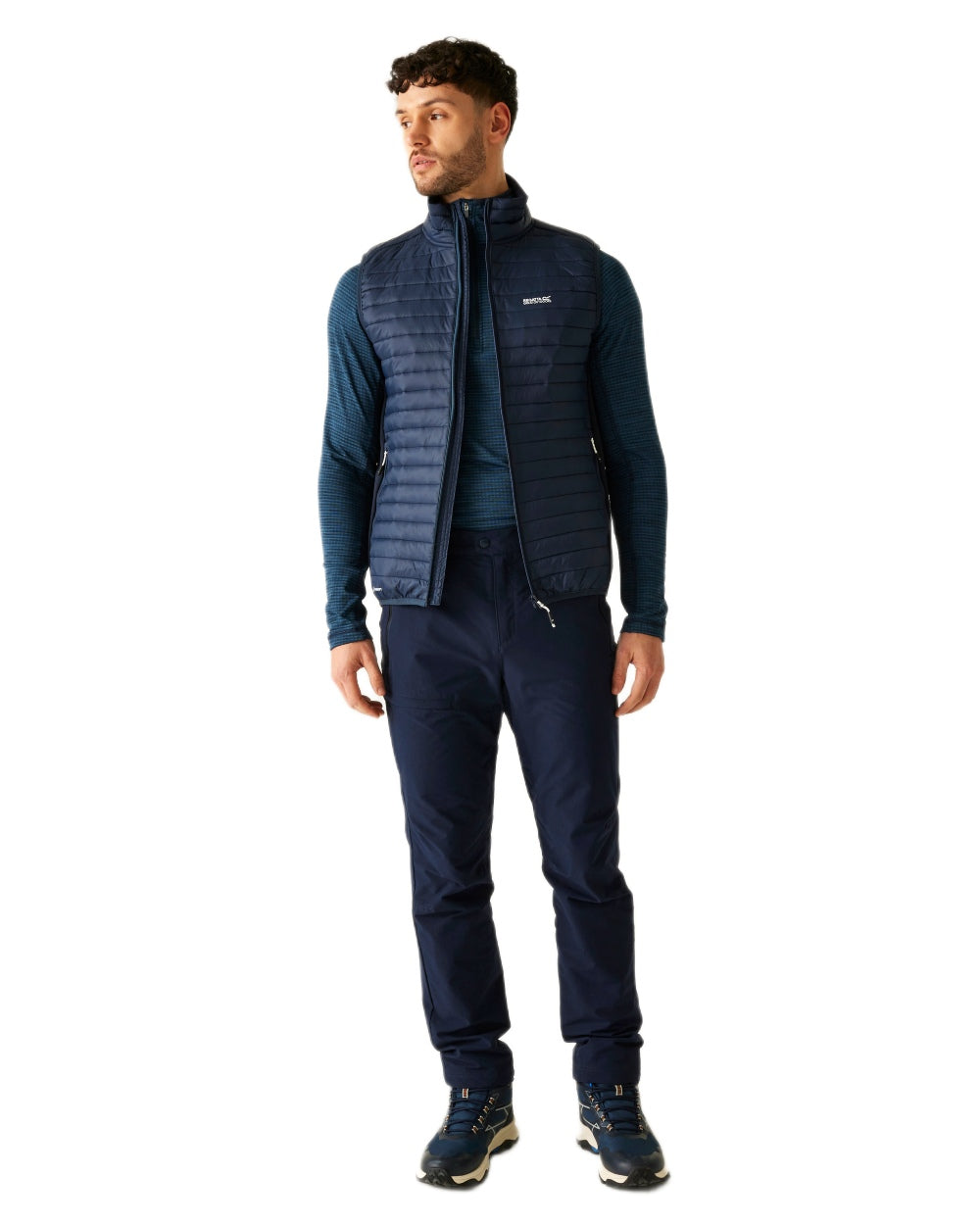Navy Coloured Regatta Mens Andreson Hybrid Gilet on white background