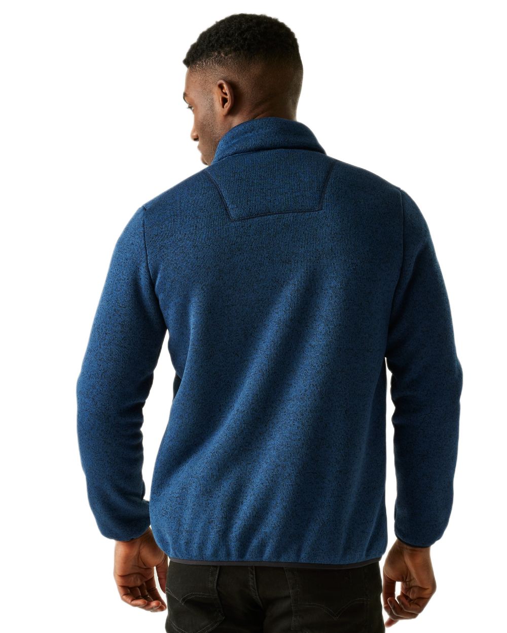 Navy Coloured Regatta Mens Barlee Full Zip Fleece Jacket on white background