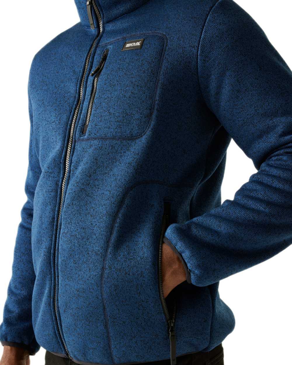 Navy Coloured Regatta Mens Barlee Full Zip Fleece Jacket on white background