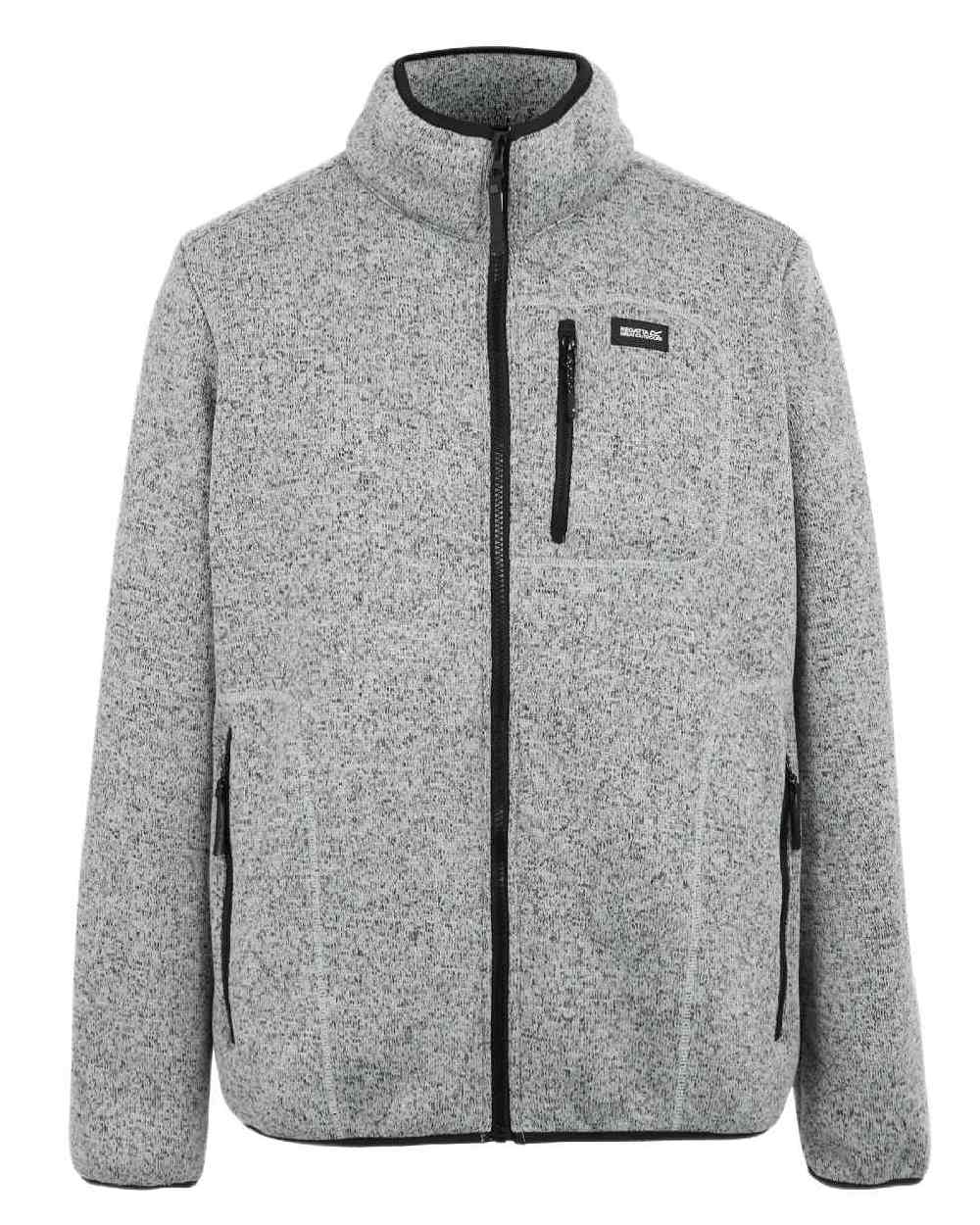 Silver Grey Coloured Regatta Mens Barlee Full Zip Fleece Jacket on white background